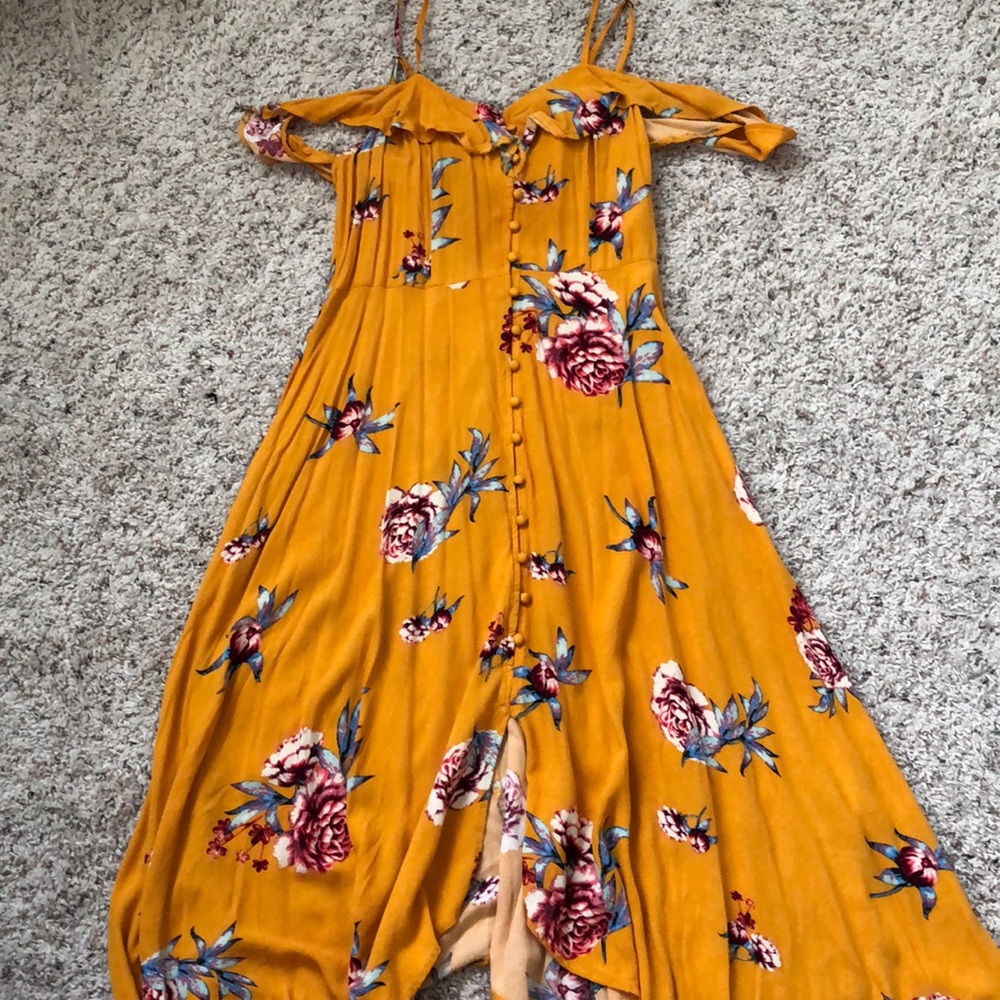 Beautiful Yellow asymmetrical dress